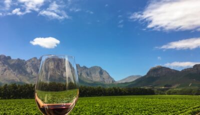 Weinprobe Franschhoek im Westkap, Südafrika.