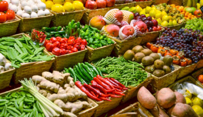 Obst und Gemüse Stand Supermarkt